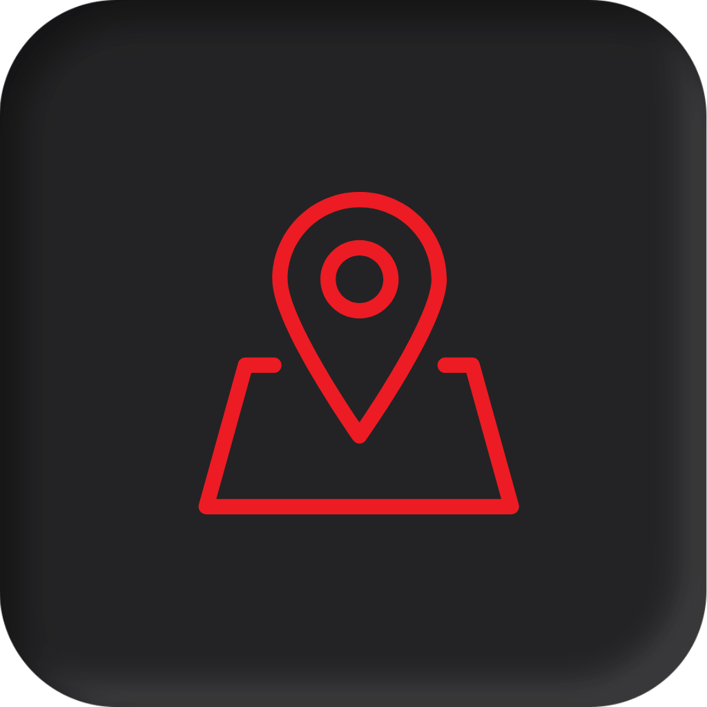 red and black location icon