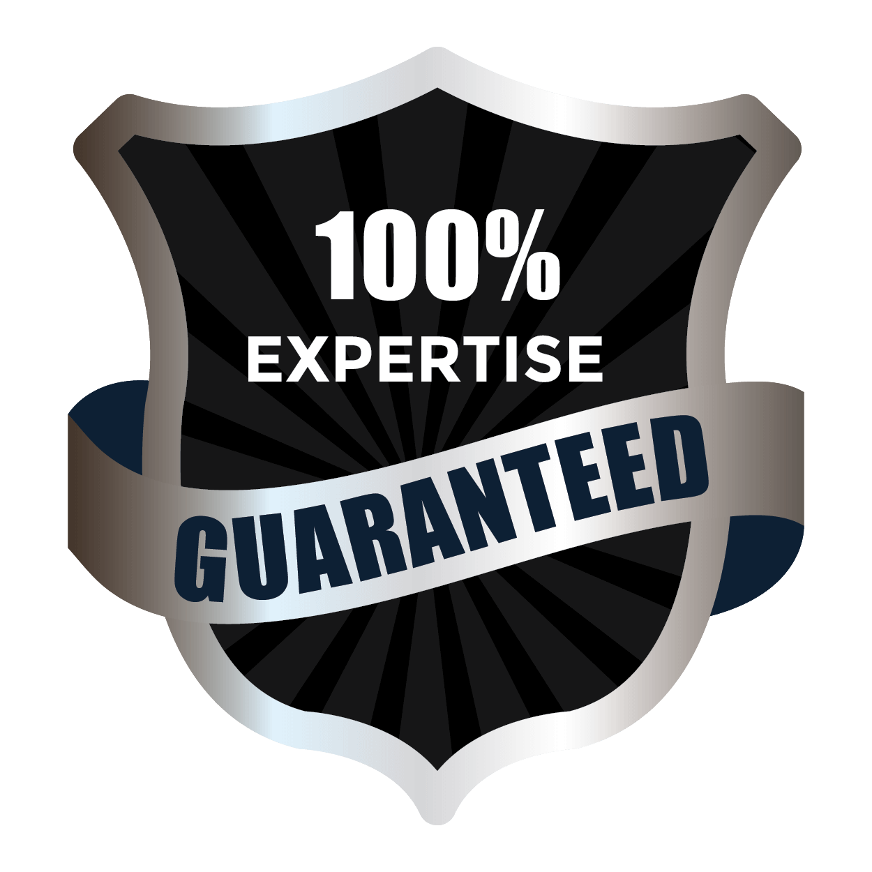 100% expertise guaranteed badge