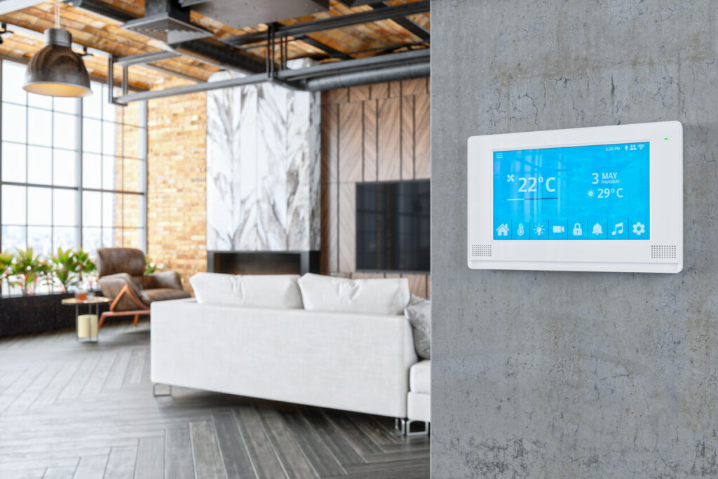 Smart home Air control unit on wall