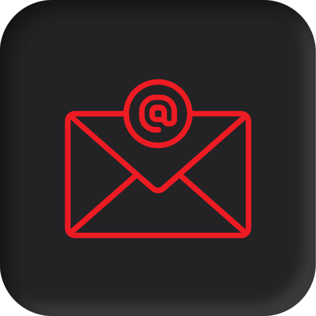 red and black mail icon