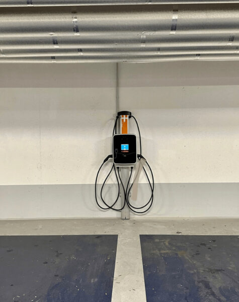 ev charging unit in garage