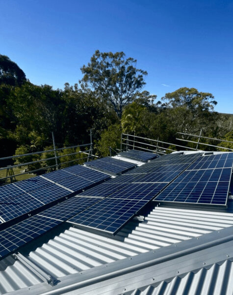 solar panels on metal roof