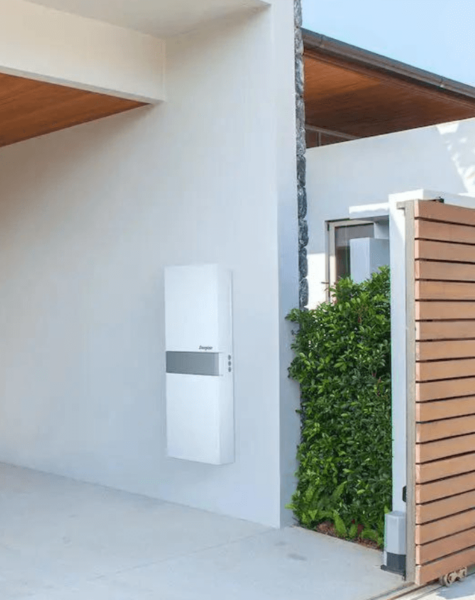 energizer solar battery units mounted onto garage wall